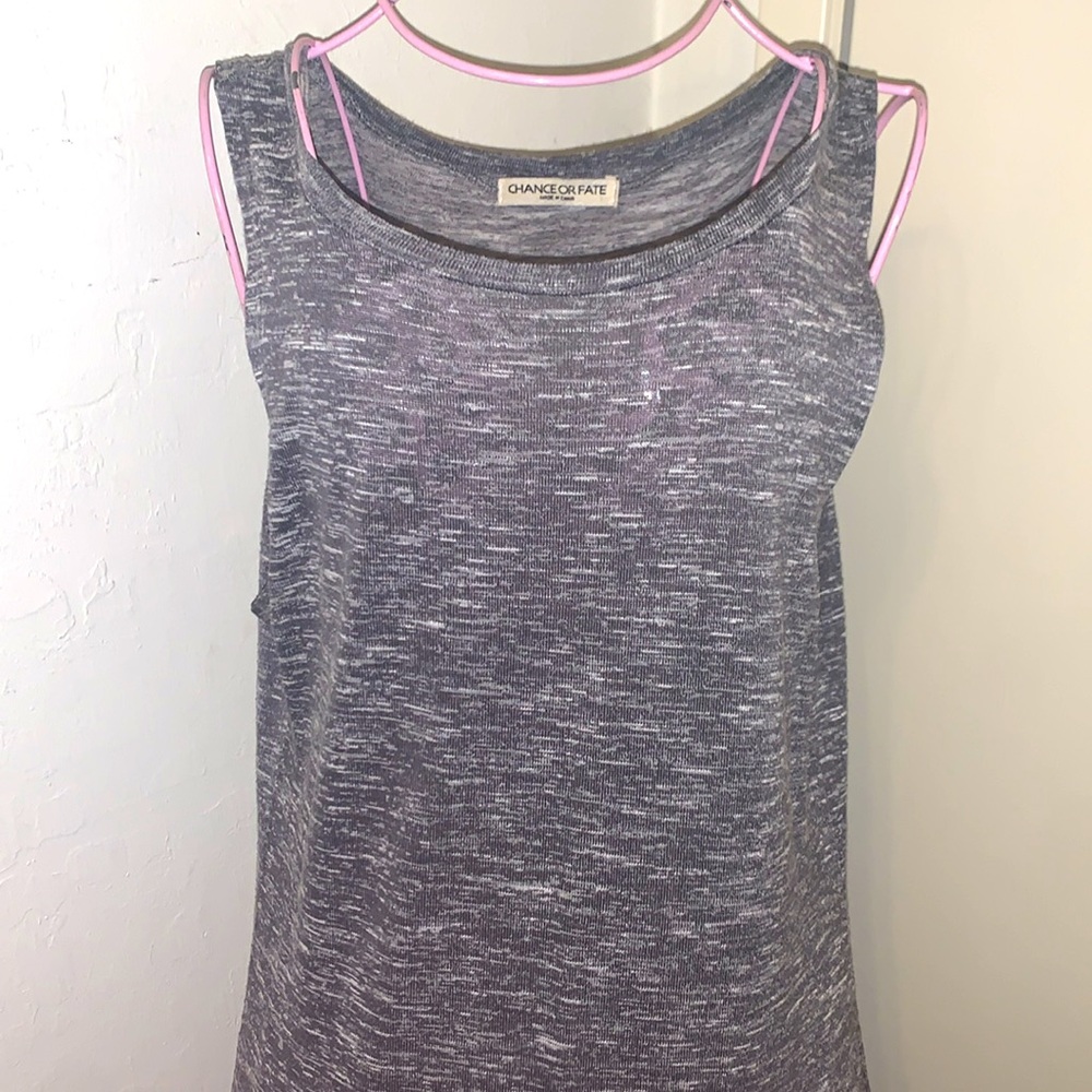 Women's Chance or Fate Gray Heathered MIDI Dress- Large